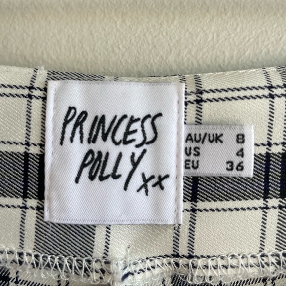 Princess Polly Euros Pants Black/White Size 4 - Picture 2 of 11